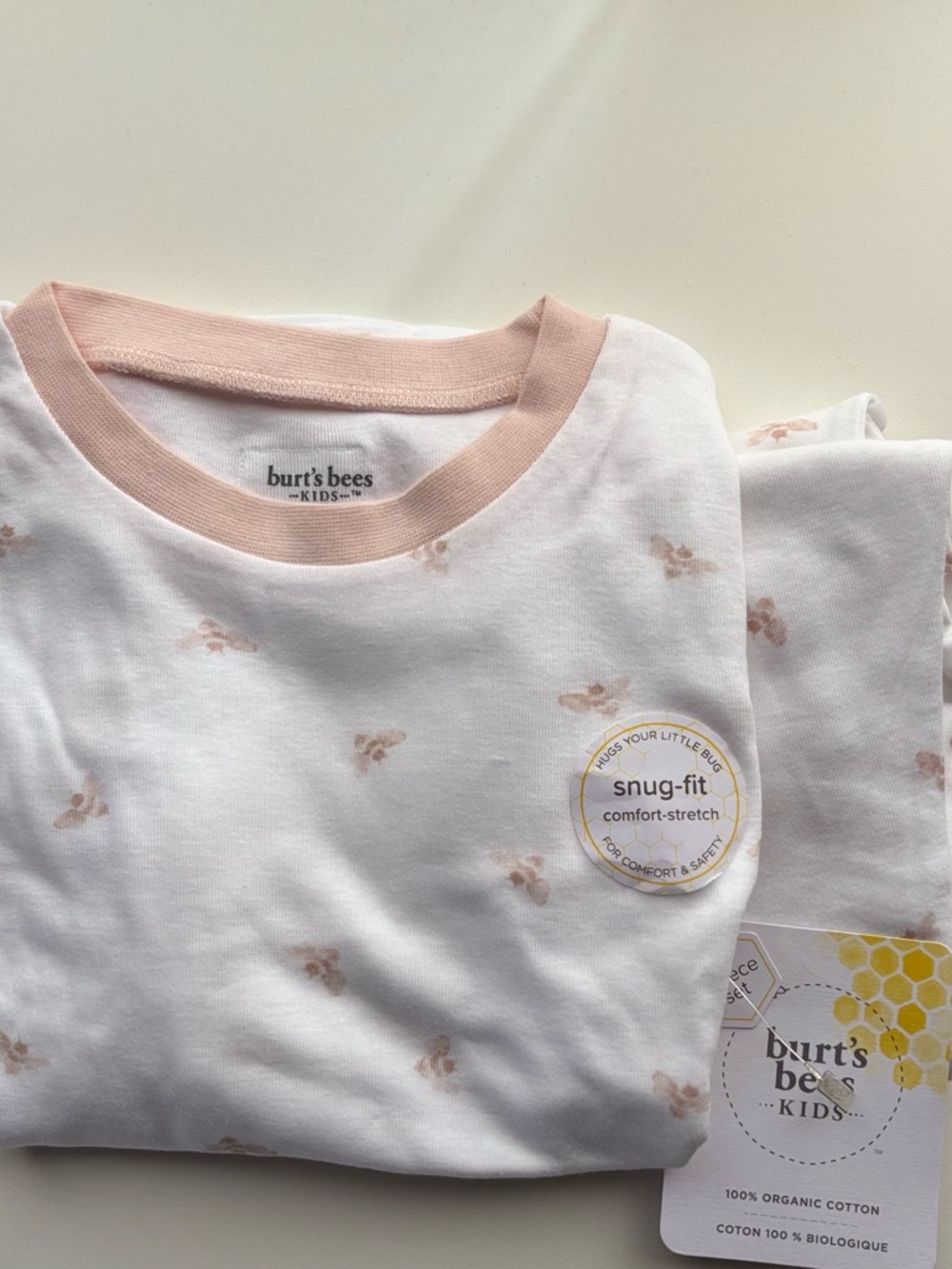 Burt’s Bees Golden Bee Organic Cotton Two-Piece PJ Pajamas Ranunculus NWT 6Y - Picture 2 of 5